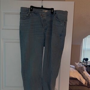 Abercrombie & Fitch Light Blue Asymmetrical The Dad High Rise